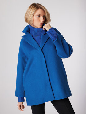 Simple Simple Manteau de mi-saison PLD510-02 Bleu Relaxed Fit