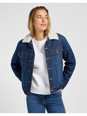 Lee Lee Kurtka jeansowa SHERPA RIDER JKT Niebieski Regular Fit
