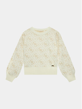 Guess Guess Sweter J3BR04 Z39N0 Biały Regular Fit