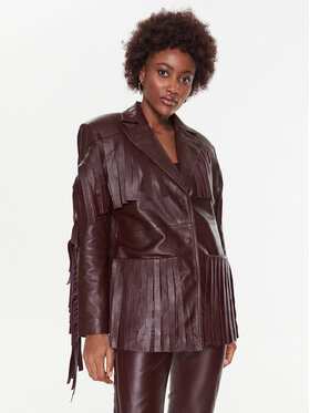 Remain Remain Nahkjope Leather Fringed RM2051 Bordoopunane Regular Fit