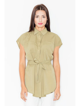 FIGL FIGL Bluzka M463 Khaki Regular Fit