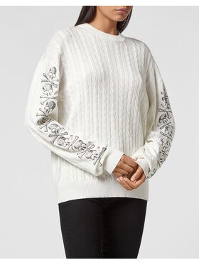 PHILIPP PLEIN PHILIPP PLEIN Sweter 8351 Beżowy Regular Fit
