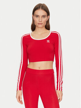 adidas adidas Bluse adicolor 3-Stripes JD4626 Rot Slim Fit