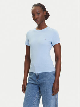 Tommy Jeans Tommy Jeans Marškinėliai Linear DW0DW21164 Žydra Slim Fit