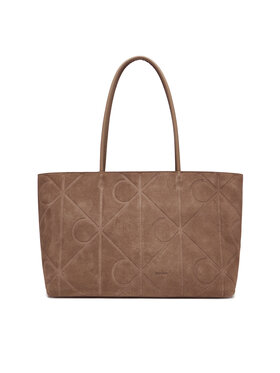 Calvin Klein Calvin Klein Τσάντα Emblem Aop Embossed Suede Tote LV04F3334G Μπεζ