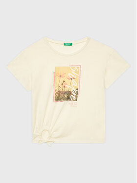 United Colors Of Benetton United Colors Of Benetton T-krekls 3096C10B4 Écru Regular Fit