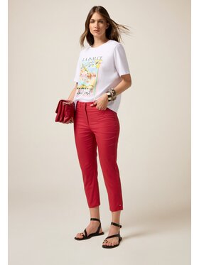 Oltre Oltre Pantaloni di tessuto P707R008473N026 Rosso Slim Fit