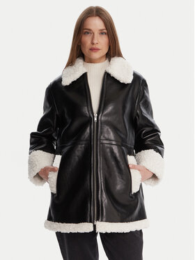 French Connection French Connection Geacă din imitație de piele 70ZAL Negru Regular Fit