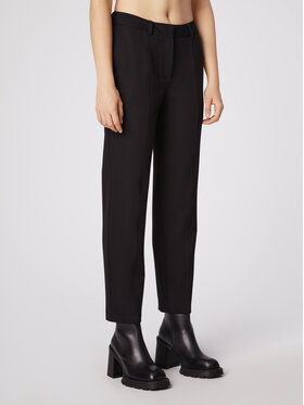 Simple Simple Pantaloni di tessuto SPD506-02 Nero Slim Fit