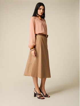 Oltre Oltre Spódnica midi 1031J000336N012 Kremowy Regular Fit