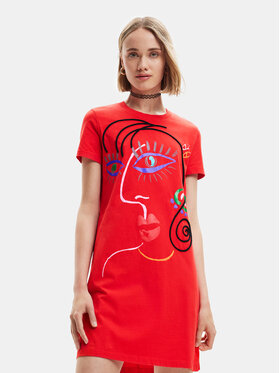 Desigual Desigual Každodenné šaty 23SWVK89 Červená Regular Fit
