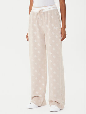 Guess Guess Teplákové kalhoty V5BB00 K1902 Hnědá Wide Leg