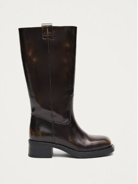 ALOHAS ALOHAS Kozaki Sajan Brown Leather Boots Brązowy