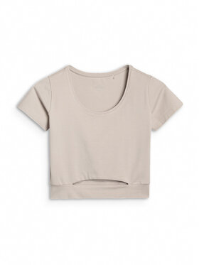 4F 4F T-Shirt SS MIDSHOP TEXTILE Beżowy Slim Fit