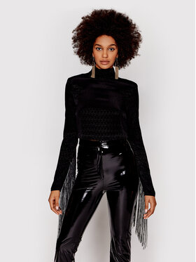 ROTATE ROTATE Блуза Reba Fringe RT1028 Черен Loose Fit
