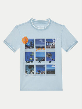 Guess Guess Футболка L5GI11 K8HM4 Блакитний Regular Fit