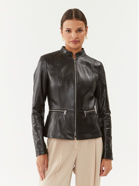Boss Boss Odinė striukė Salometa 50501269 Juoda Slim Fit