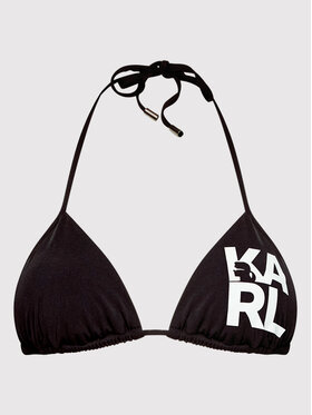 KARL LAGERFELD Gornji Del Bikini Printed Logo KL22WTP01 Črna