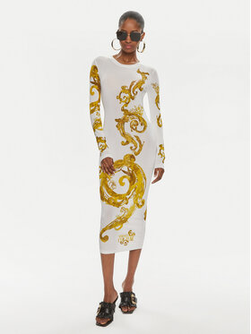 Versace Jeans Couture Versace Jeans Couture Rochie de zi 76HAO9P8 Alb Slim Fit