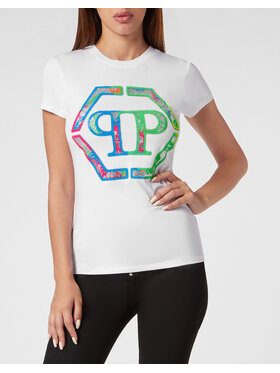 PHILIPP PLEIN PHILIPP PLEIN T-Shirt 847 Biały Skin Tight Fit