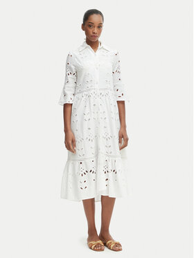 Iconique Iconique Рокля тип риза IC25-005 Бял Relaxed Fit