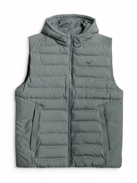 4F 4F Kamizelka MIDSHOP TEXTILE Zielony jasny Regular Fit