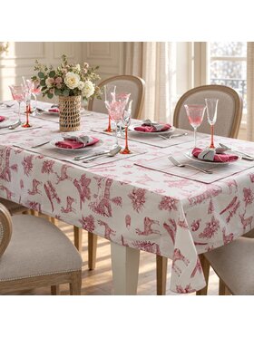 Roseberry Home Roseberry Home Obrus Toile de Jouy Red Forest Czerwony