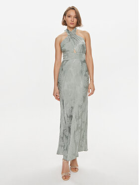 Guess Guess Večerné šaty Sl Aubree W4GK60 WFDF0 Zelená Regular Fit