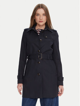 Tommy Hilfiger Tommy Hilfiger Trenčkot Heritage Single WW0WW24966 Tmavomodrá Regular Fit