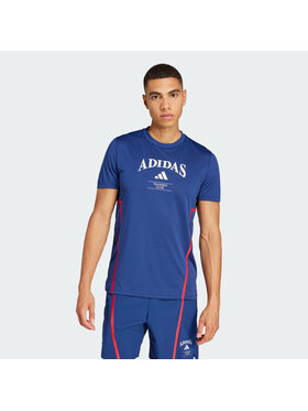adidas adidas Koszulka techniczna 139681 Błękitny Slim Fit