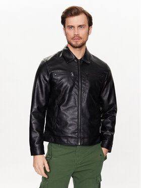 Redefined Rebel Redefined Rebel Яке от имитация на кожа Stefan 195053 Черен Regular Fit