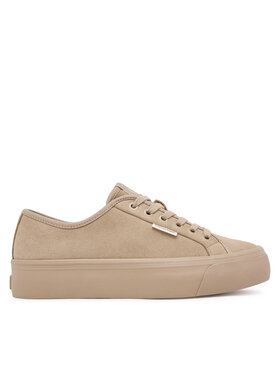 Calvin Klein Calvin Klein Сникърси Vulc Flatf Lace Up Sue/Wl Ck YW0YW02000 Бежов