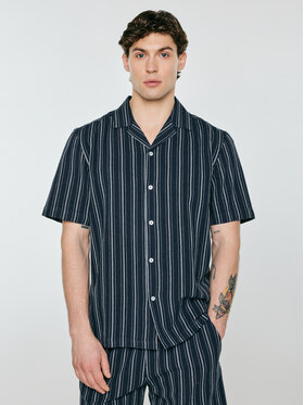 BIG STAR BIG STAR Koszula GOFRISO Granatowy Basic Fit