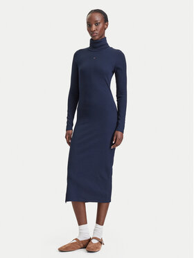 Tommy Jeans Tommy Jeans Trikotāžas kleita Bodycon DW0DW23320 Tumši zils Slim Fit