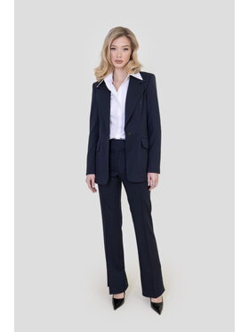 Me complete Me complete Spodnie materiałowe Spodnie Noa Wool Granatowy Slim Fit
