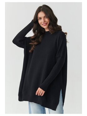 Makadamia Makadamia Sweter S164 Czarny Oversize