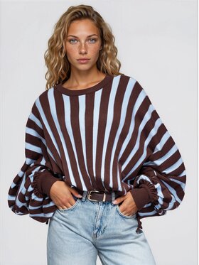 Ombre Ombre Svetr OW-SW-E0039 Modrá Relaxed Fit