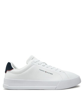 Tommy Hilfiger Tommy Hilfiger Sneakersy Th Court Lth Detail Ess FM0FM05367 Biela