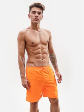 MyStars MyStars Szorty kąpielowe Spodenki Kąpielowe Męskie Jasne Pomarańczowe MyStars Basic Neon XXL Pomarańczowy