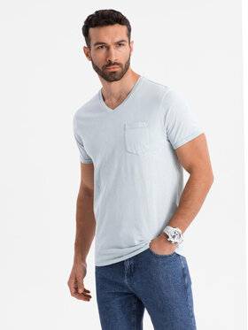 Ombre Ombre T-Shirt OM-TSWT-0242 Szary Regular Fit