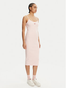 Tommy Jeans Tommy Jeans Sommerkleid Script DW0DW20330 Rosa Slim Fit