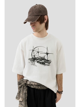 2005 2005 T-Shirt Mountain Drift Biały Oversize