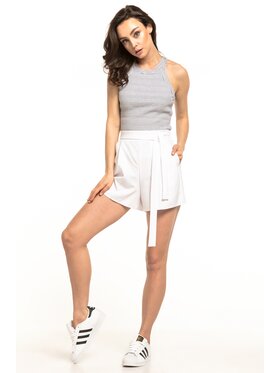 Tessita Tessita Szorty materiałowe T317 Biały Straight Fit