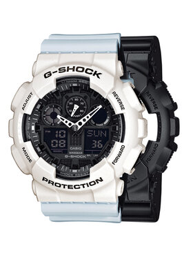 Casio Casio Zegarek SET GA-100-1A1ER + BEZEL 10395292 + PASEK 10527469 Biały