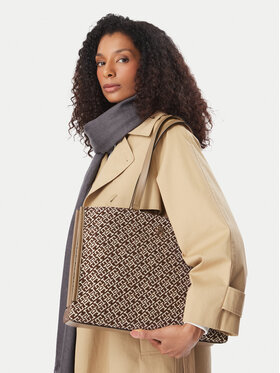 Tommy Hilfiger Tommy Hilfiger Kabelka Th Jacquard Tote AW0AW19009 Hnedá