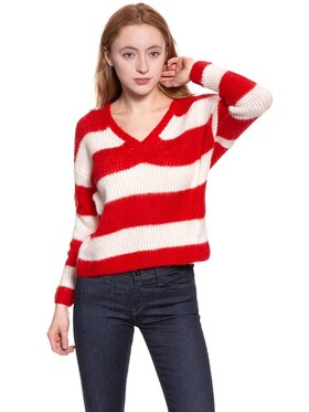 Wrangler Wrangler Sweter LOOSE KNIT Biały Regular Fit