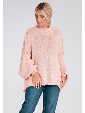 FIGL FIGL Sweter M1238 Różowy Regular Fit
