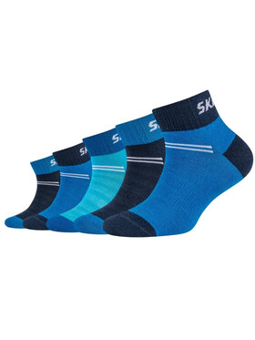 Skechers Skechers Calzini lunghi Skechers Mesh Ventilation Quarter Boys and Grils 5PPK Socks Blu