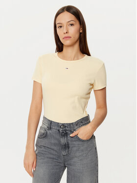 Tommy Jeans Tommy Jeans Tričko Essential DW0DW17383 Béžová Slim Fit