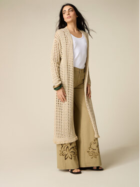 Oltre Oltre Cardigan M577E001972N008 Oro Baggy Fit